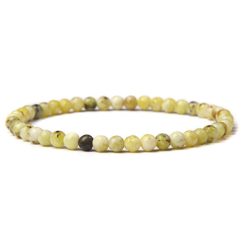4mm Natural Agate Stone Beads Energy Charm Bracelet For Women - Mubimart