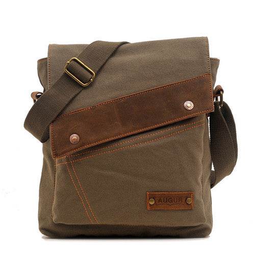 Canvas bag men and women vertical crossbody bag shoulder bag retro - Mubimart