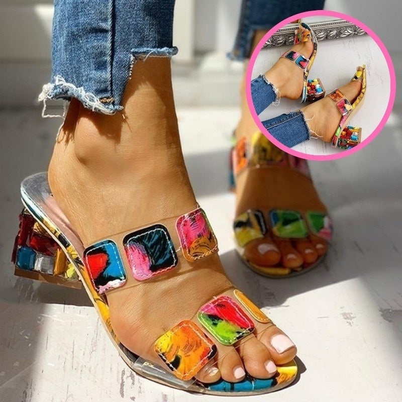 Toe Women's Multicolor Wedge Heels