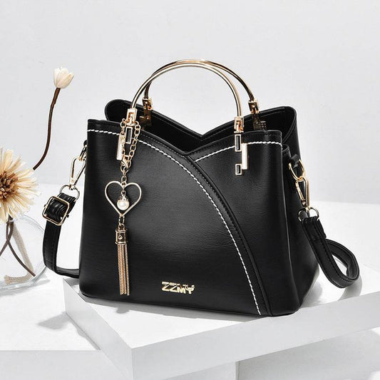 Color Block Handbag Love Tassel Decor Crossbody Bags For Women - Mubimart