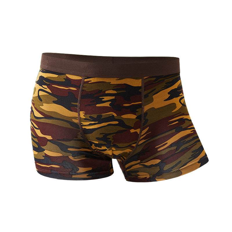 Camouflage Men's Underwear Modal Breathable Boxers Mid-waist Printed Boxers - Mubimart