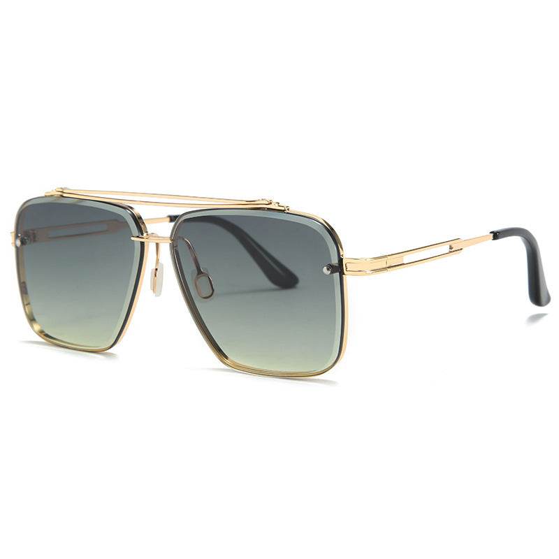 Mens Fashion Double Beam Cut Edge Sunglasses - Mubimart