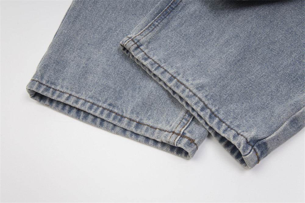 Splash-ink Wide-leg Jeans For Men And Women - Mubimart