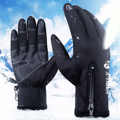 X-TIGER Winter-Touchscreen-Handschuhe, Vollfinger-Reißverschluss, Touchscreen, für Männer und Frauen, winddicht, warm, Radfahren, Sport, Fleece, Bergsteigen