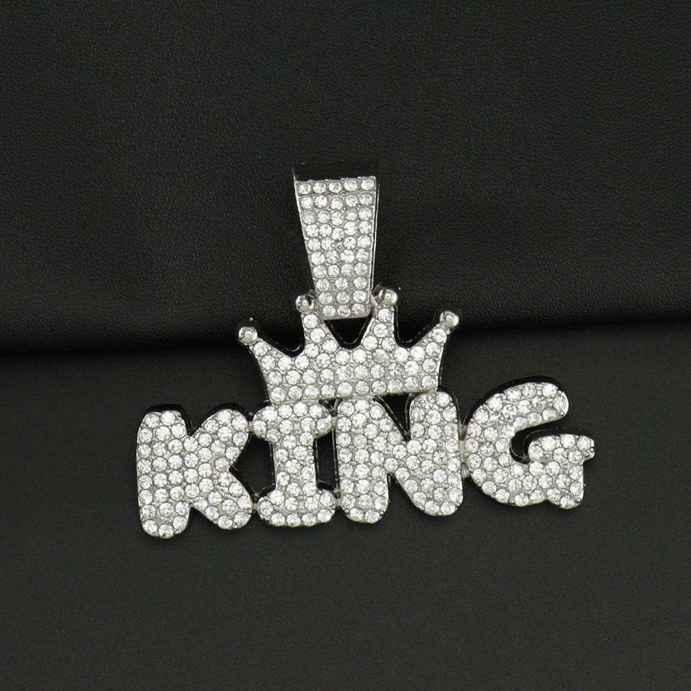 Mens Fashion Alloy Necklace With Diamond Pendant - Mubimart