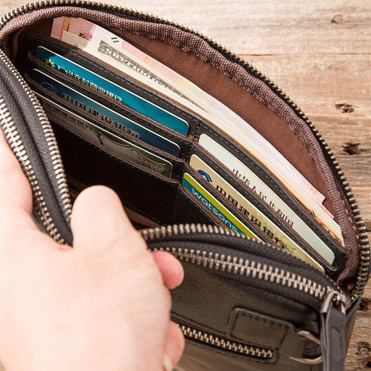 Mens Fashion Casual Leather Clutch Bag - Mubimart