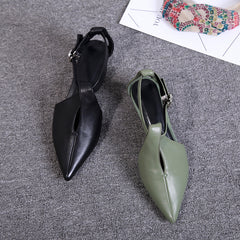 Net Celebrity Style Buckle Korean Version Of All-match Kitten Heel Women's Shoes