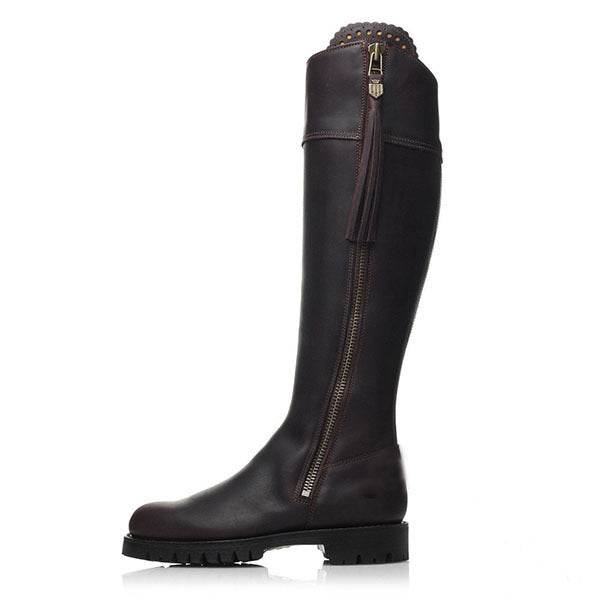 Tall metal embellished low square heel boots - Mubimart