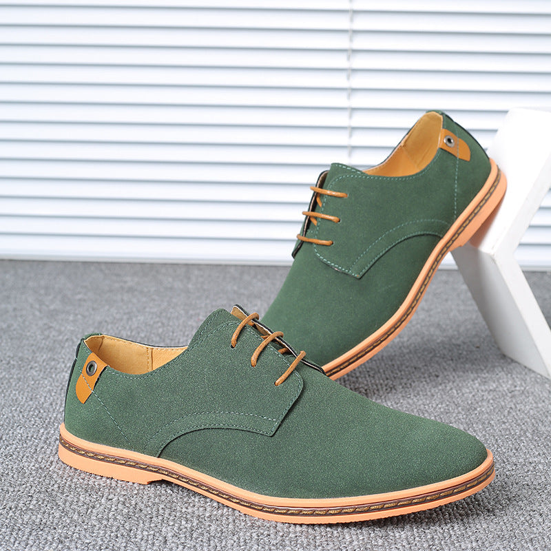 Spring suede men's shoes leather casual oxford shoes