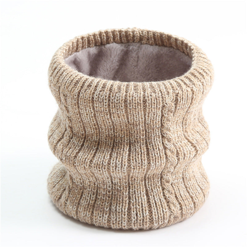 Twist Wide Striped Fleece-lined Knitting Scarf For Men