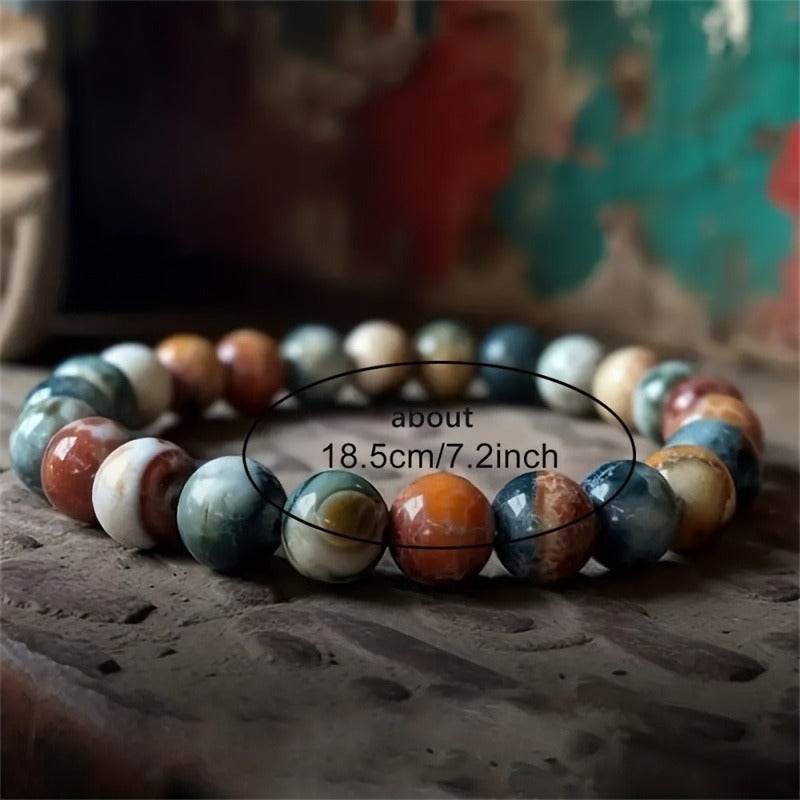Natural Indian Agate Bracelet 6-12mm Women Men Bracelet - Mubimart