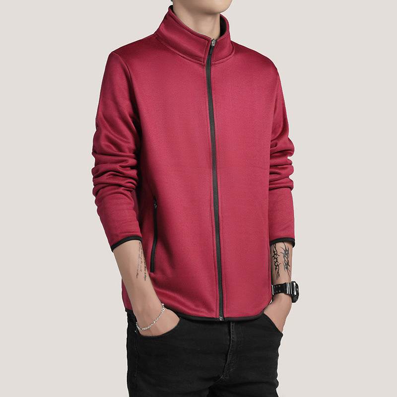 Men's fleece cardigan jacket - Mubimart
