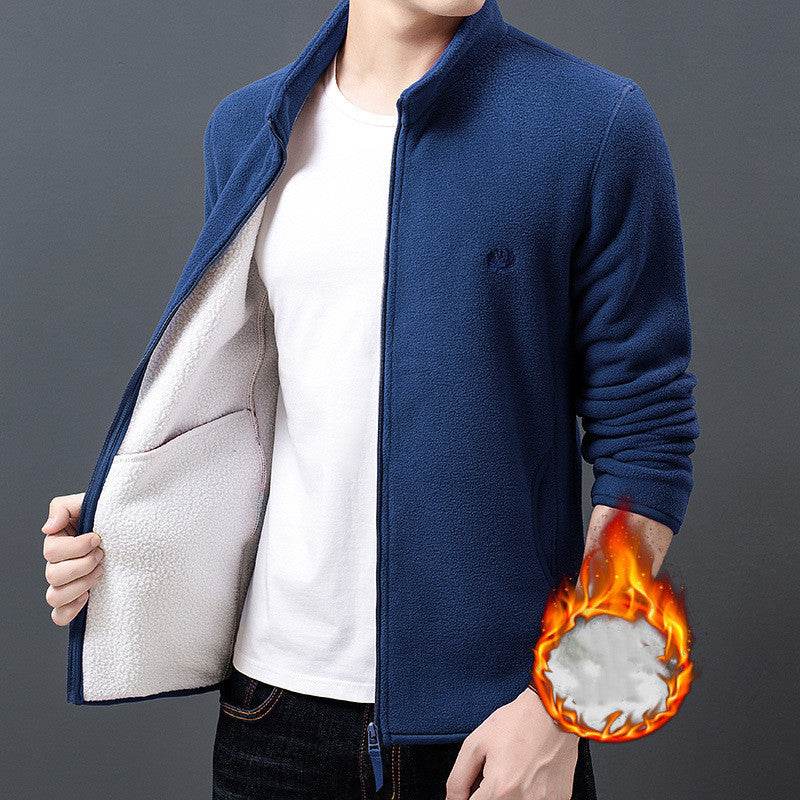 Men's plus fleece thick polar fleece jacket - Mubimart
