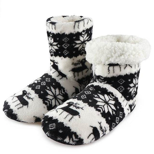 Winter Fur Slippers For Women Warm Shoes Slipper Christmas - Mubimart