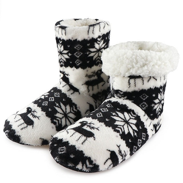 Winter Fur Slippers For Women Warm Shoes Slipper Christmas - Mubimart -  