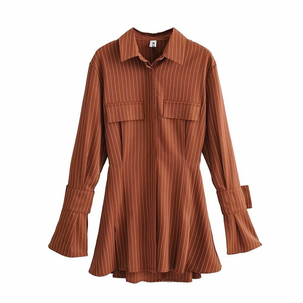 Waist shirt dress - Mubimart