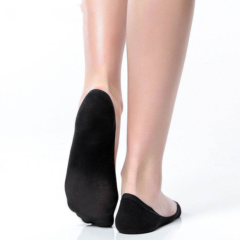 Ladies thin low-cut silicone non-slip socks - Mubimart