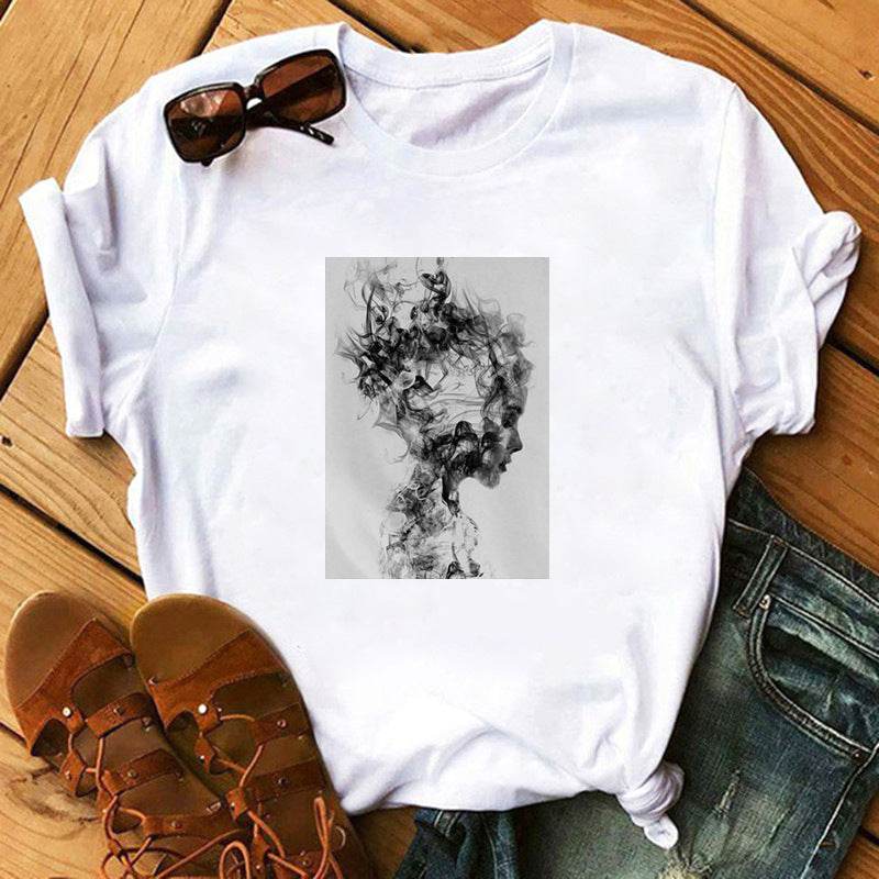 Top Feather Butterfly T-shirt For Women - Mubimart