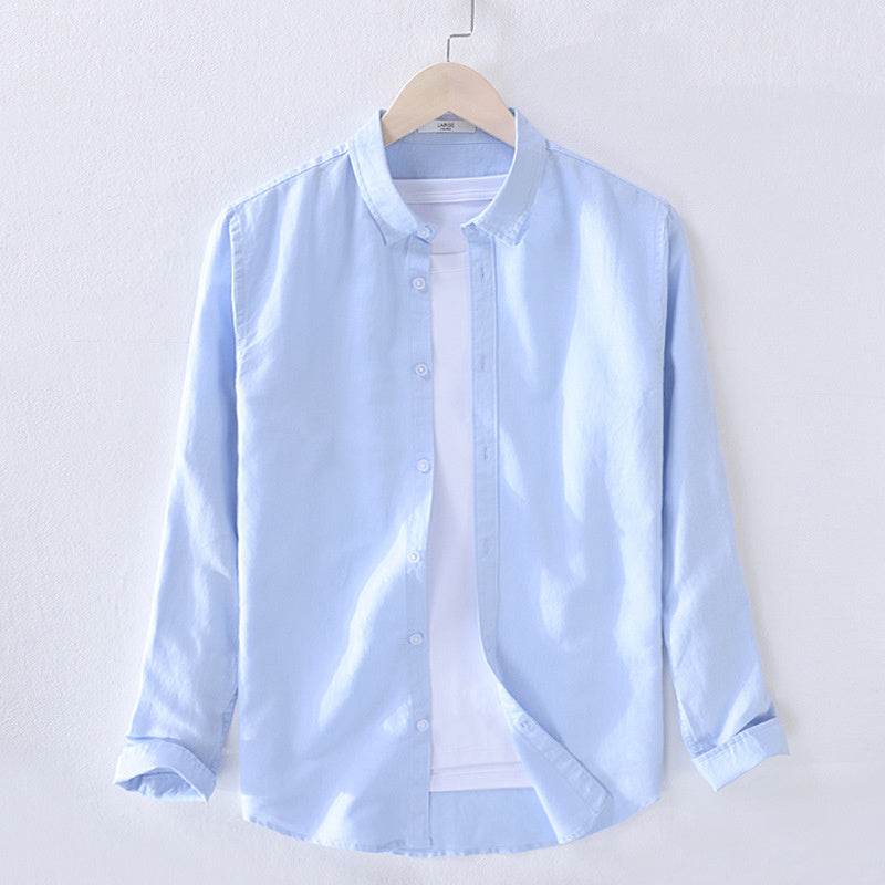 Long sleeve linen shirt - Mubimart