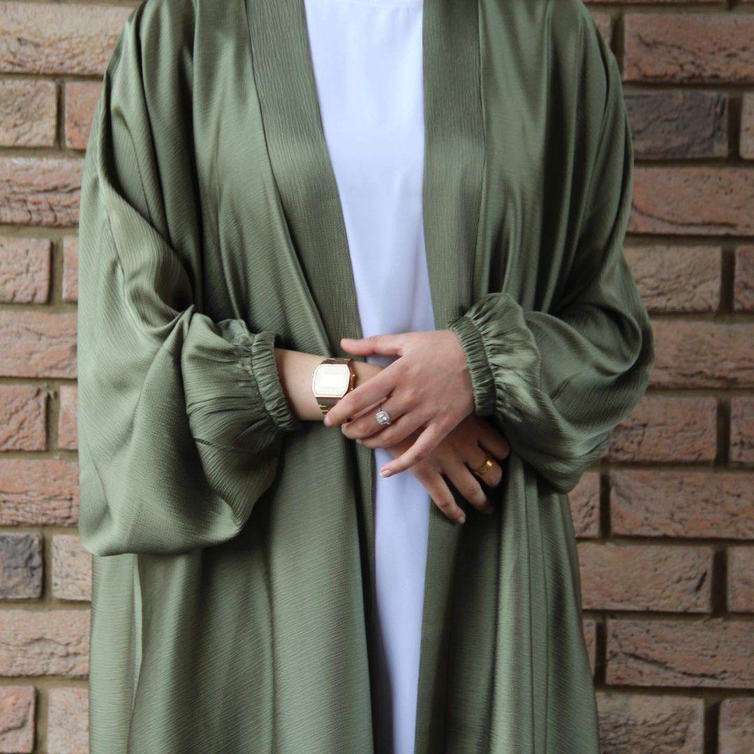 Women's Drawstring Sleeve Plus Size Cardigan Robe - Mubimart