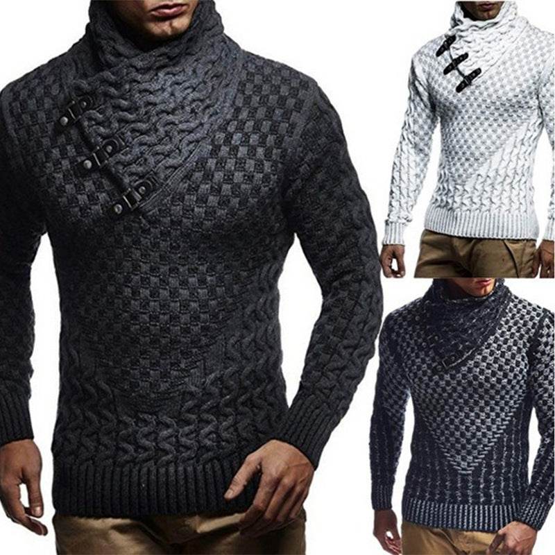 Turtleneck pullover sweater - Mubimart