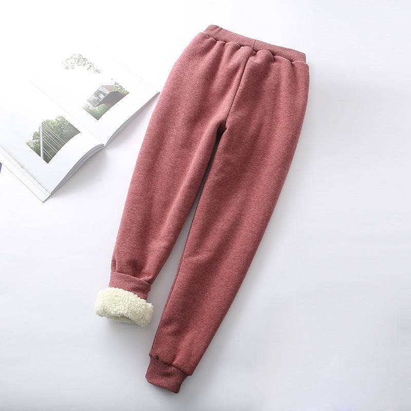 Lamb velvet sweatpants Trousers - Mubimart