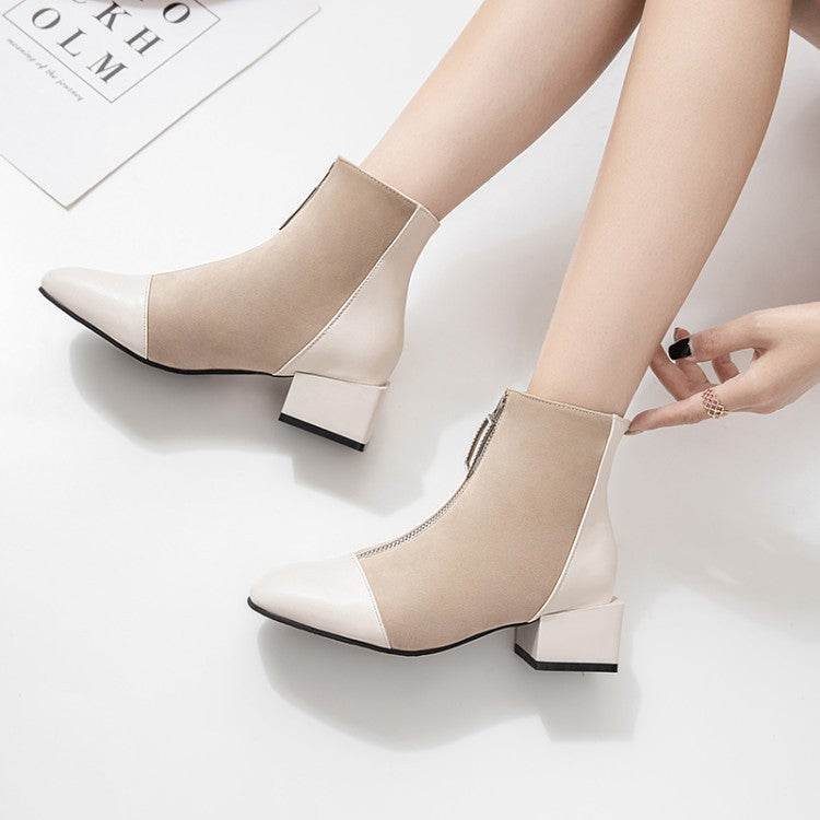 Versatile women's square toe boots - Mubimart