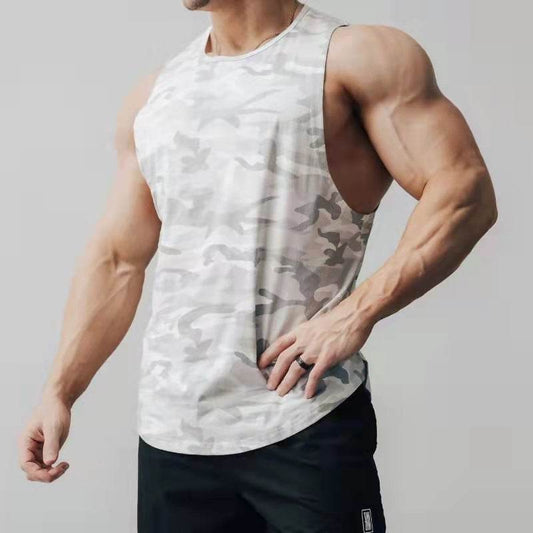 Men's Casual Sports Running Fitness Camouflage Undershirt - Mubimart