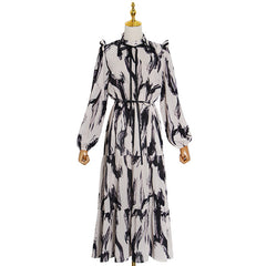 Women Maxi Dress Female Long Sleeve Printed Robe Lady - Mubimart -  