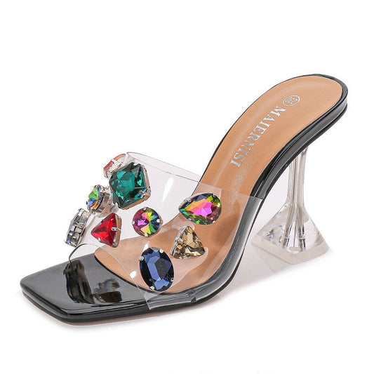Rhinestone high heels - Mubimart