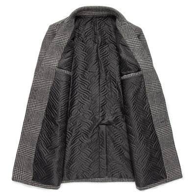Trench coat plaid coat - Mubimart