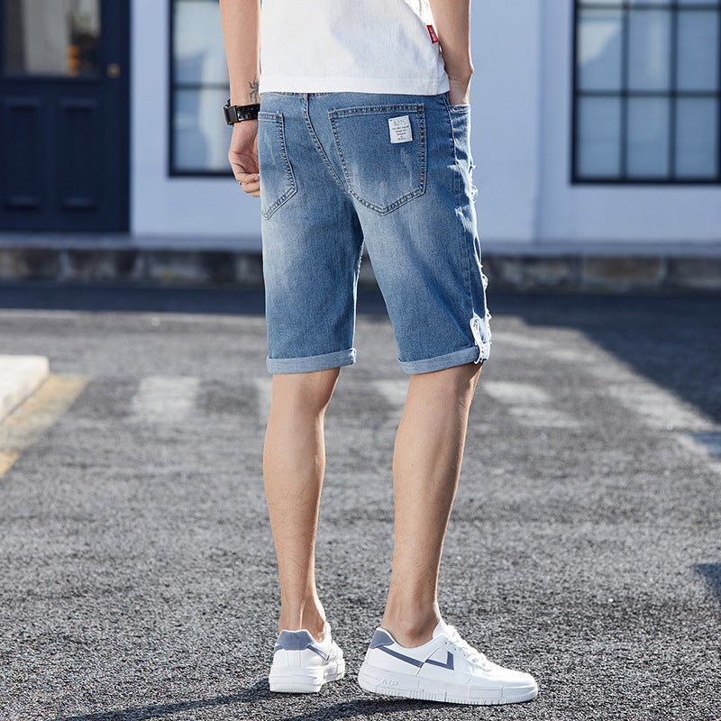 Losse denim shorts voor heren