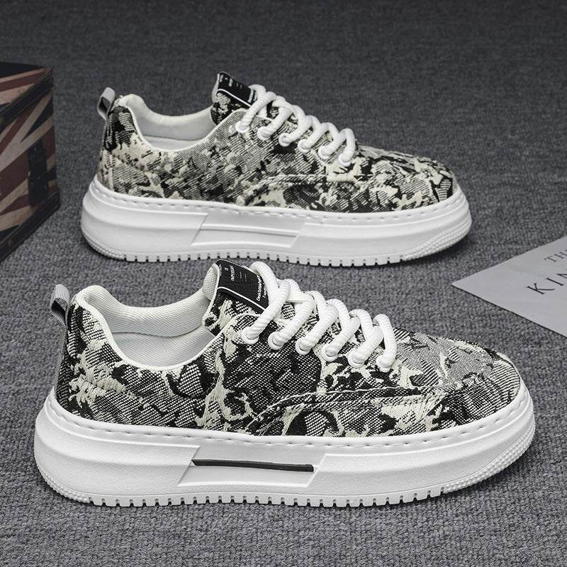 Denim Fashionable Men's Shoes Cloth Thick Bottom Increased Comfort - Mubimart