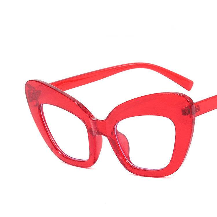 Ladies Fashion Cat Eye Sunglasses Personality Versatile Fashion Glasses Frames - Mubimart