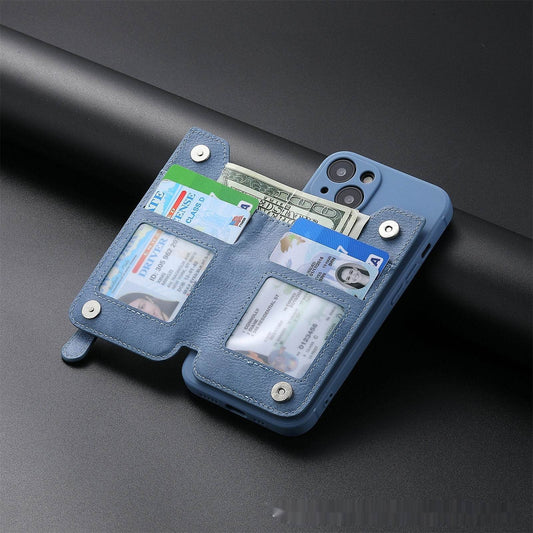 Card Holder Card Case Wallet Card Zipper Magnetic Snap Adhesive Portable Card Holder - Mubimart