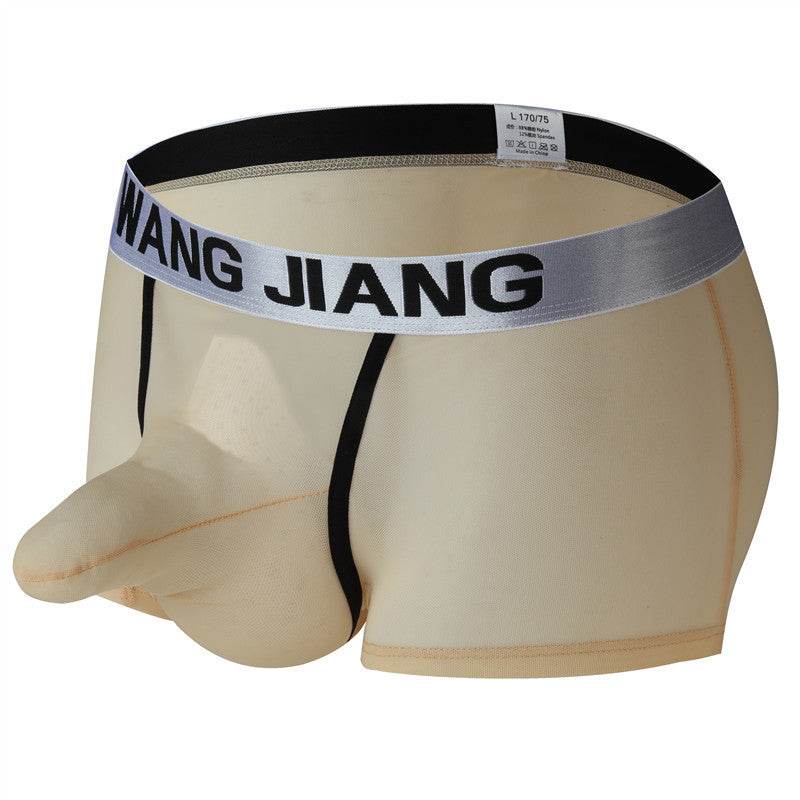 Men's Boxers Transparent Mesh Elephant Nose Underwear Bullet Separation Bag Boxers - Mubimart