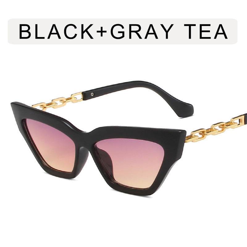 Chain Leg Cat Eye Sunglasses For Women - Mubimart