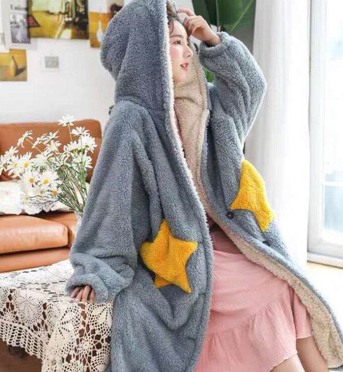 Coral Velvet Star Nightgown - Mubimart