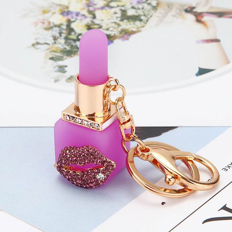 Rhinestone Satchel Car Key Ring Female - Mubimart