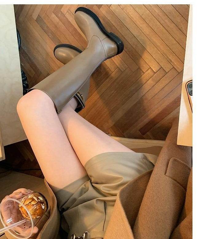 Tall Tube Knight Boots Female Autumn Winter - Mubimart