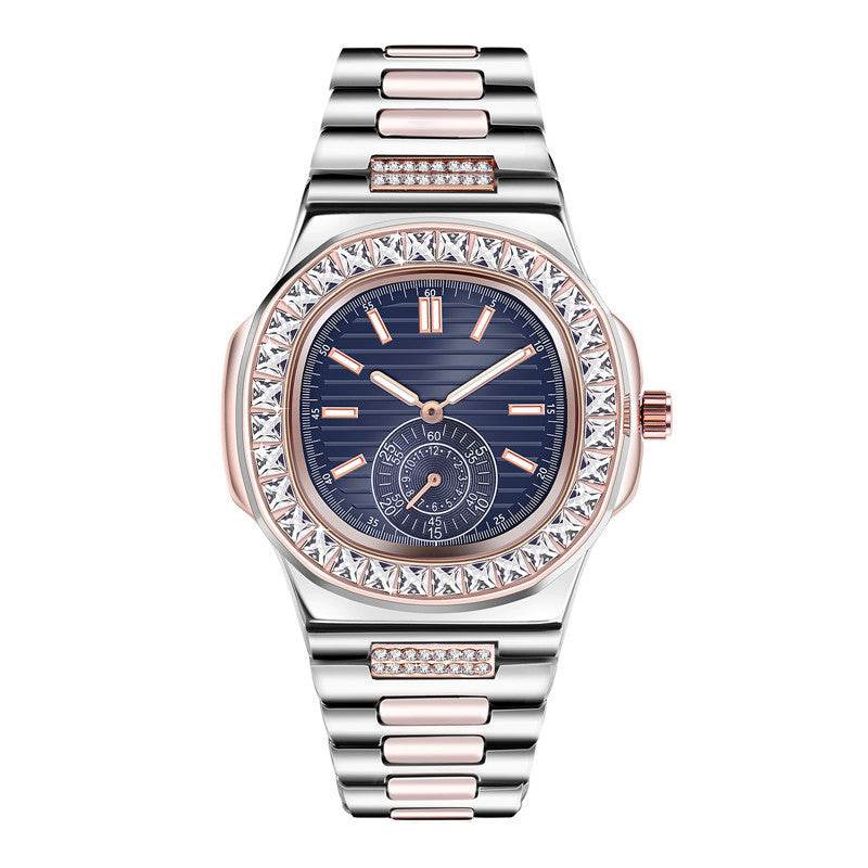 Mens Fashion Alloy Band Diamond Gifts Watches - Mubimart