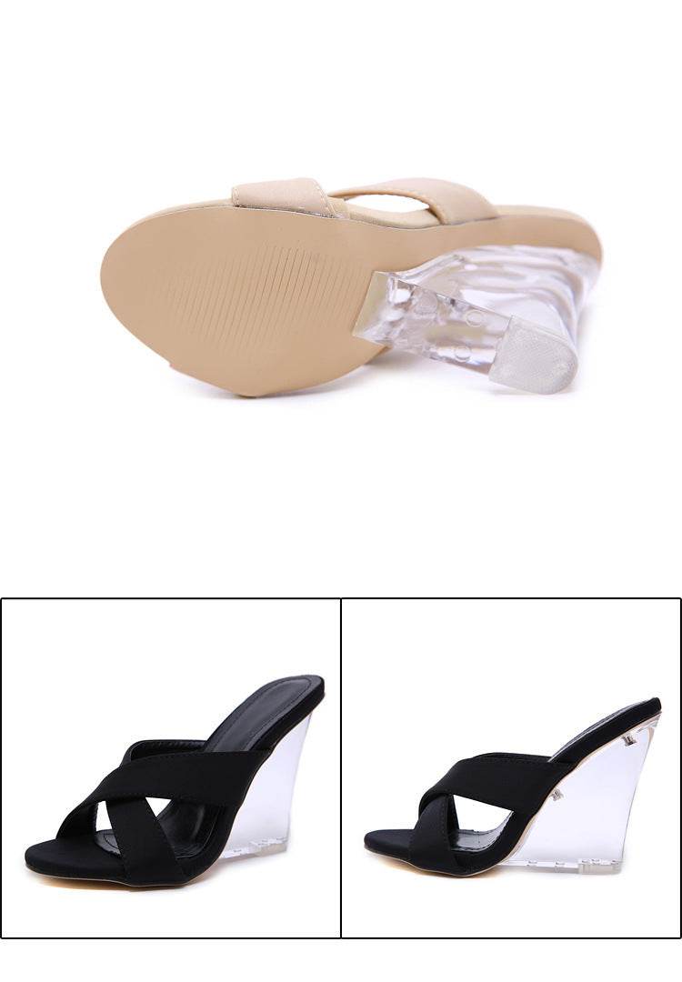Crystal fluorescent high heels - Mubimart