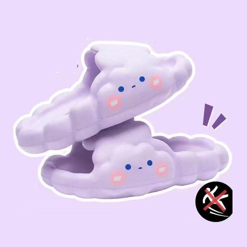 Home Bathroom Bathing Cloud Slippery Slippers - Mubimart