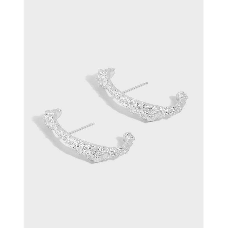 Irregular Silver Stud Earrings For Women - Mubimart