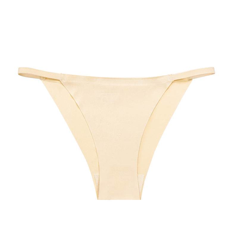 Pure Desire Low Waist Ice Silk Seamless Panties Women's Half Sheath Bikini Sexy Strip Grinding - Mubimart