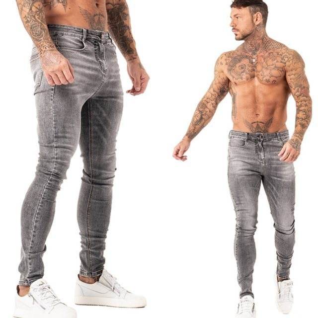 Patchwork Pants Jeans Men's Fit - Mubimart