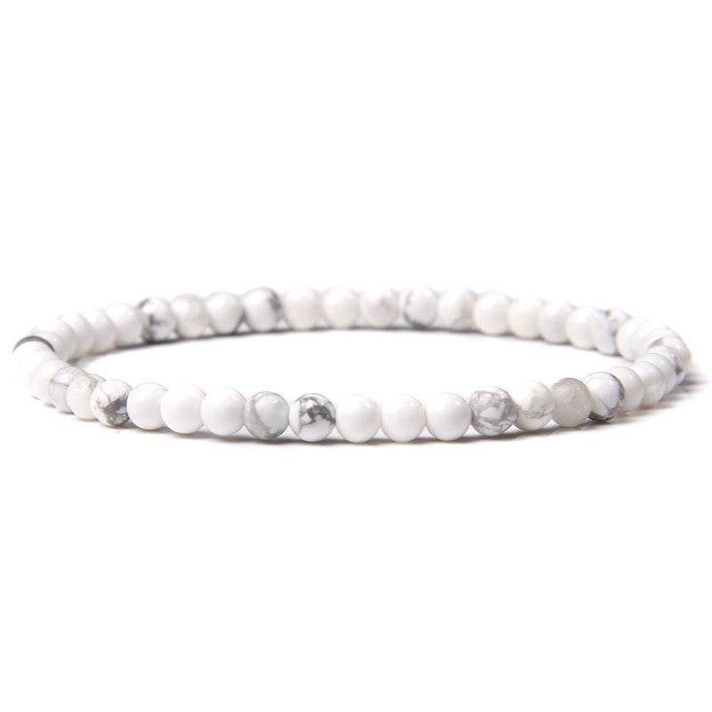 4mm Natural Agate Stone Beads Energy Charm Bracelet For Women - Mubimart