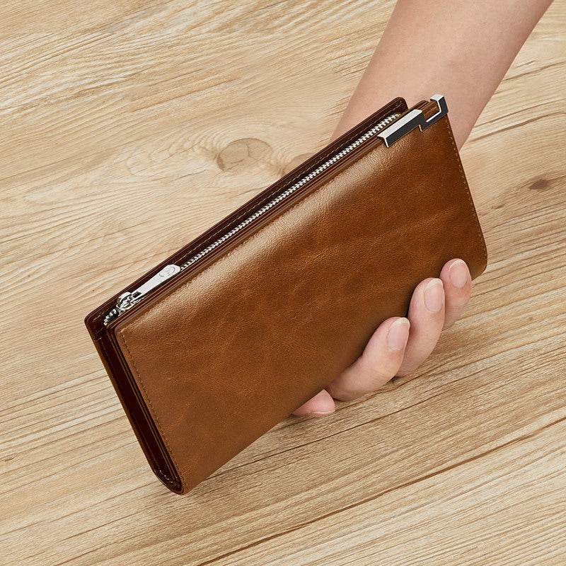 Cash Bag Cowhide Wallet Large Capacity - Mubimart