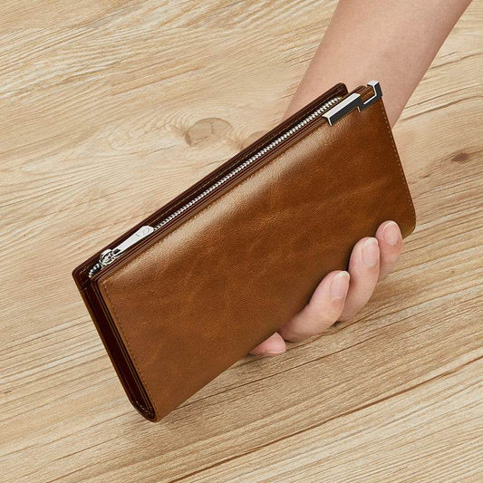 Cash Bag Cowhide Wallet Large Capacity - Mubimart