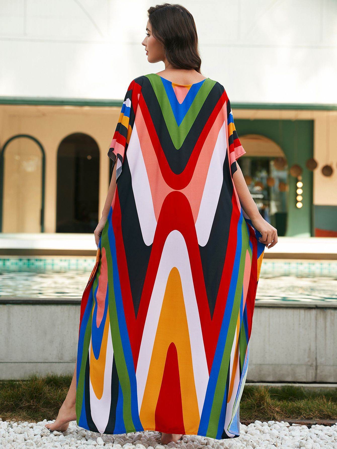 Plus Size Robe Blouse Beach Bikini Vacation Coat Dress Women - Mubimart